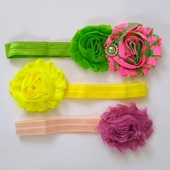 Little Girls Headbands Bundle set of 3, NEW Handmade headbands for little girls - Picture 1 of 6